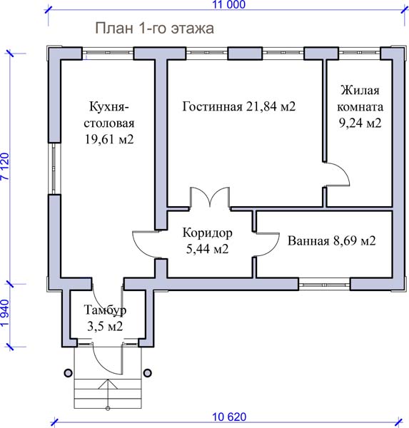 План жилой комнаты